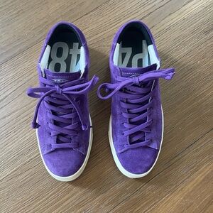 P448 Purple Suede Lace-Up Sneakers